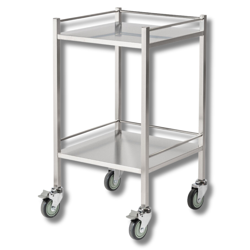 Single Stainless Steel Instrument Trolley with Rails No Drawer-Hammerox Industrial