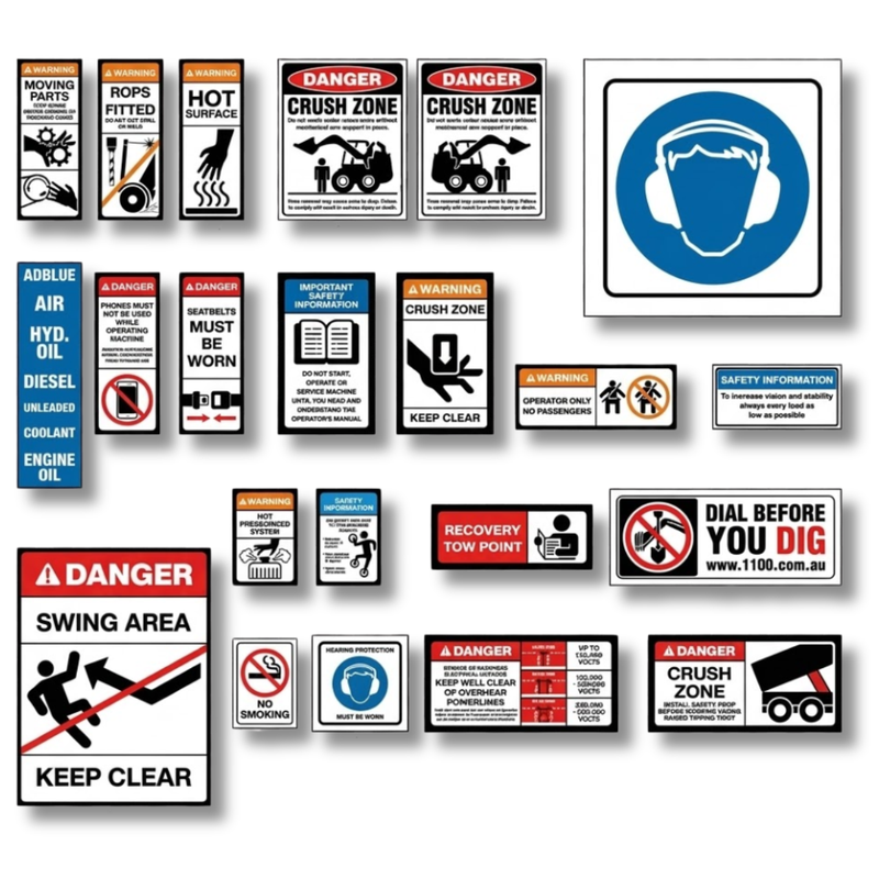 Skid Steer Loader Safety Sticker Pack