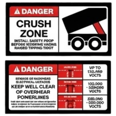 Skid Steer Loader Safety Sticker Pack