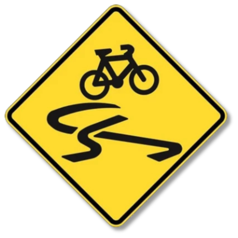 Slippery for Bicycles Sign Class 1 Reflective 600 x 600mm