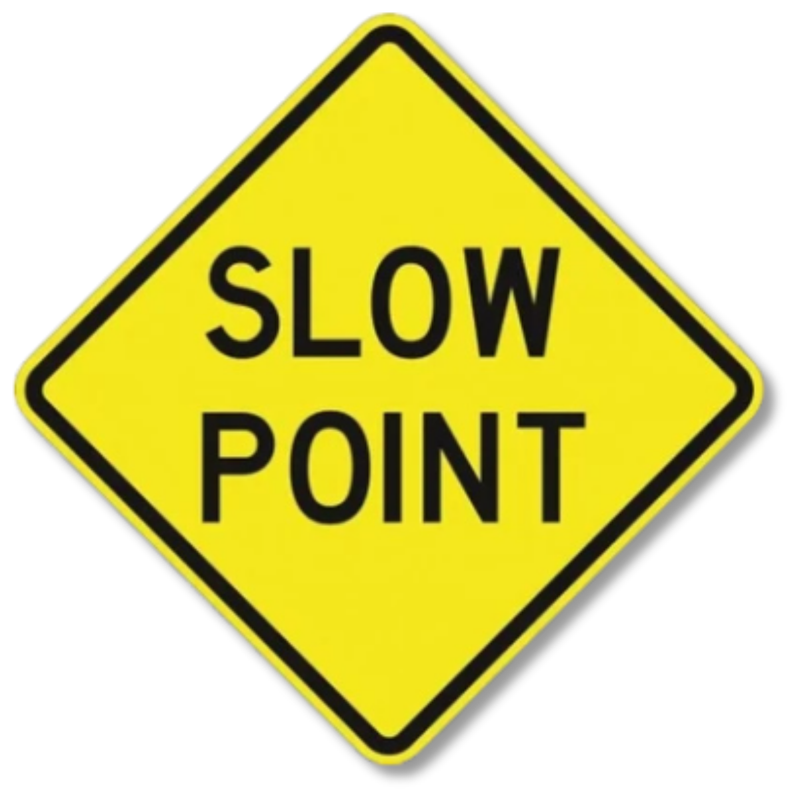 Slow Point Sign Class 1 Reflective 600 x 600mm