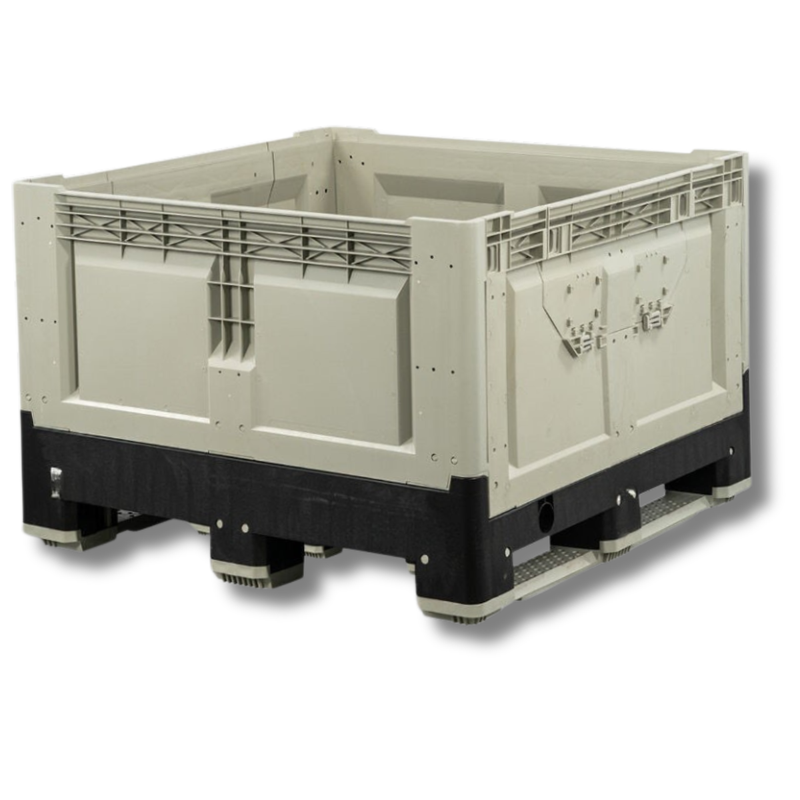 Solid Collapsible Bin with Fold Down Door-Hammerox Industrial