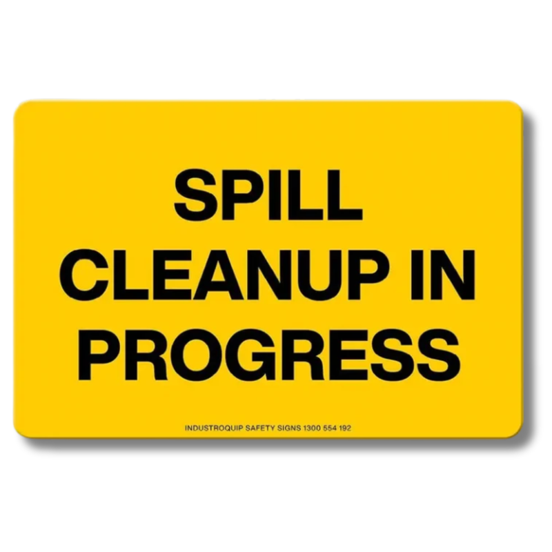 Spill Cleanup in Progress Swing Stand Sign
