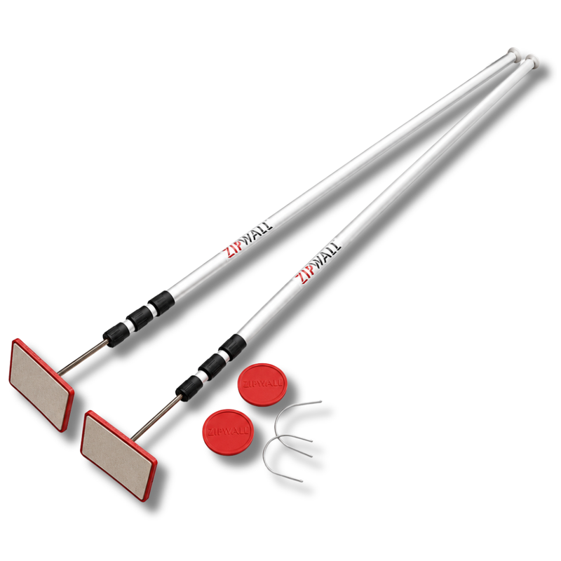 Spring Loaded Poles & Grip Discs 2 Pack - ZipWall-Hammerox Industrial