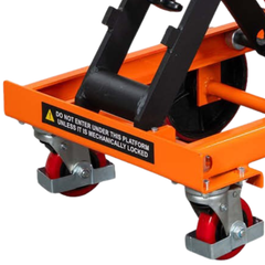 Spring Scissor Lift Trolley with Centre Wheel Kit-Hammerox Industrial