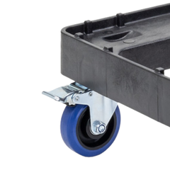 Stack & Nest Crate Dolly with Zinc Plated Castors 615 x 405 x 190mm - Black-Hammerox Industrial