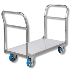 Stainless Steel Double Handle Platform Trolley-Hammerox Industrial