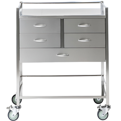 Stainless Steel Instrument Trolley with 4 Half Drawers & 1 Full Drawer-Hammerox Industrial