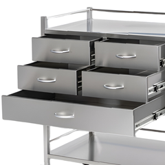 Stainless Steel Instrument Trolley with 4 Half Drawers & 1 Full Drawer-Hammerox Industrial