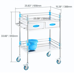 Stainless Steel Medical Trolley Cart with Drawers-Hammerox Industrial