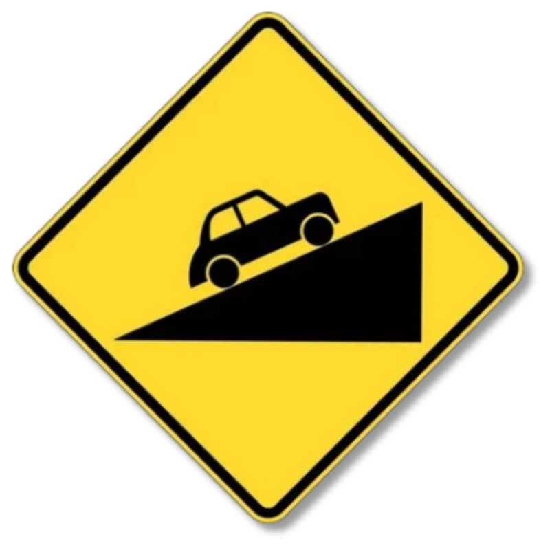 Steep Ascent Sign Class 1 Reflective 600 x 600mm