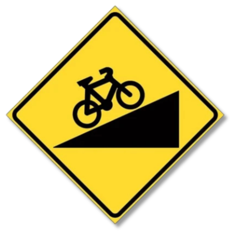Steep Ascent for Bicycles Sign Class 1 Reflective 600 x 600mm