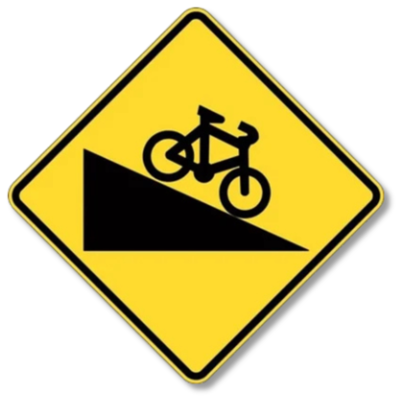 Steep Descent for Bicycles Sign Class 1 Reflective 600 x 600mm