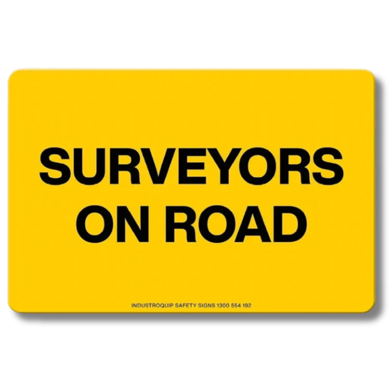 Surveyors on Road Swing Stand Sign