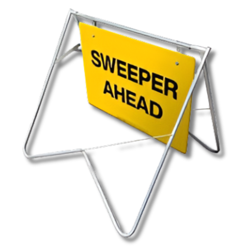 Sweeper Ahead Swing Stand & Sign
