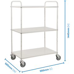Tall Multi Shelf Trolley - White-Hammerox Industrial