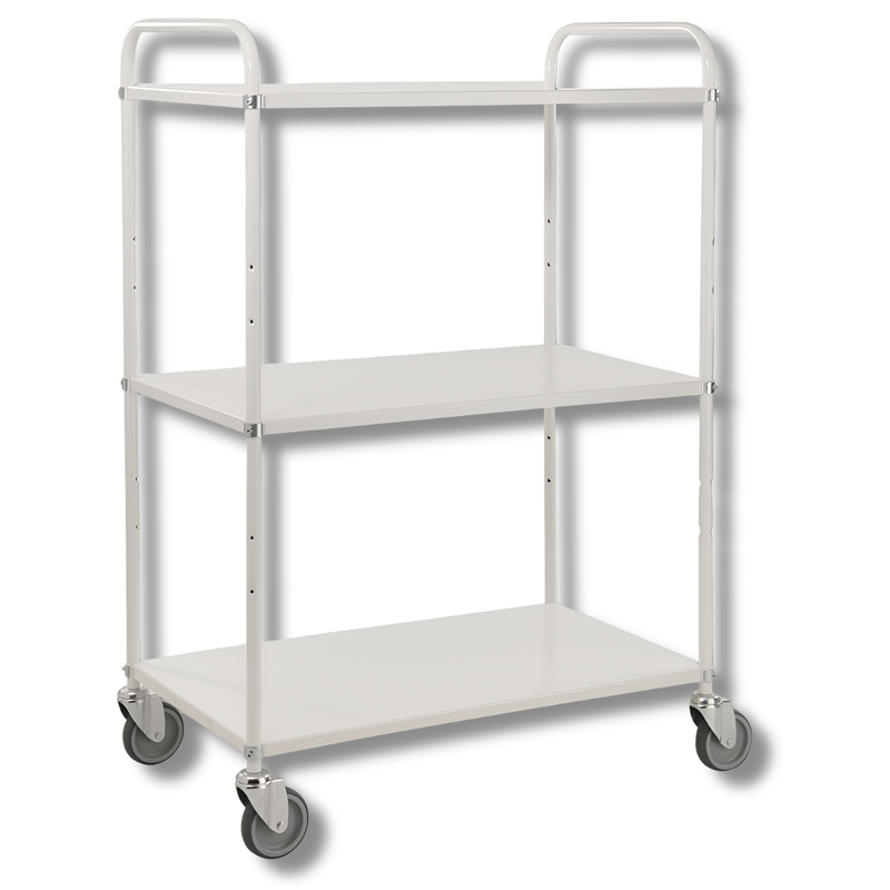 Tall Multi Shelf Trolley - White-Hammerox Industrial