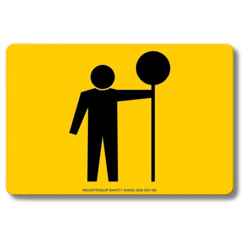 Traffic Controller Yellow Swing Stand Sign