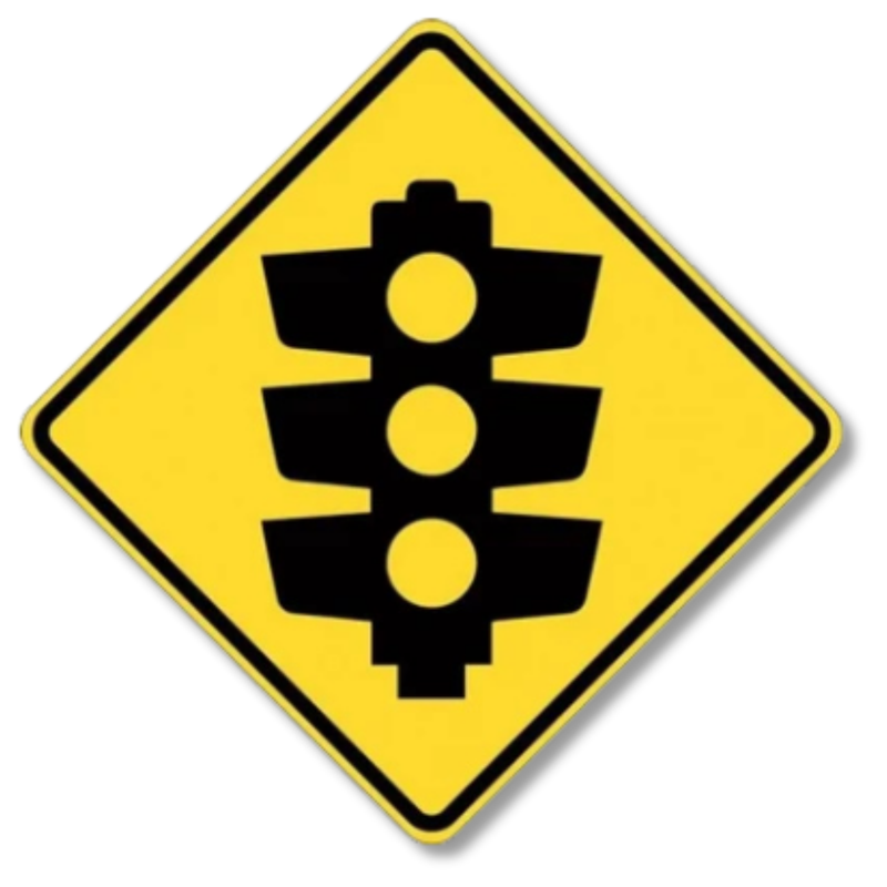 Traffic Signals Ahead Sign Class 1 Reflective 600 x 600mm
