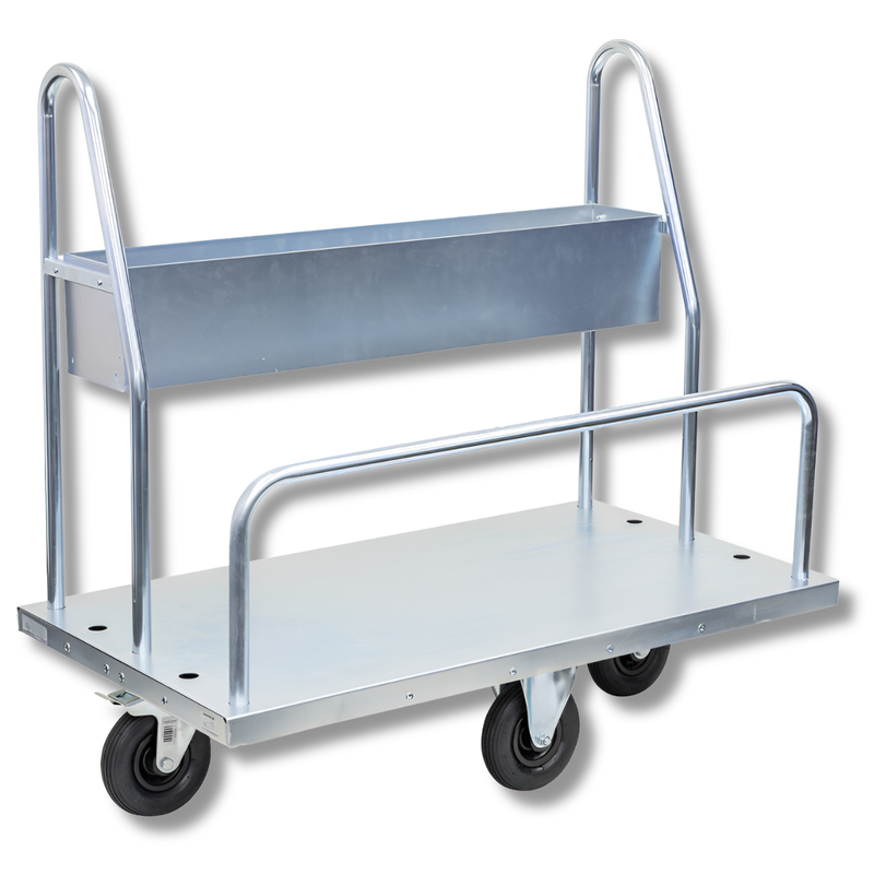 Transport Trolley with Storage Tray Flat-Free Castors-Hammerox Industrial