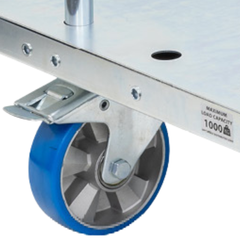 Transport Trolley with Storage Tray Polyurethane Castors-Hammerox Industrial