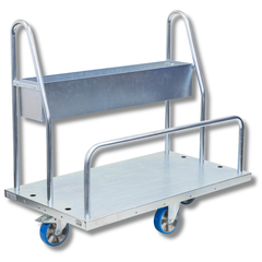 Transport Trolley with Storage Tray Polyurethane Castors-Hammerox Industrial