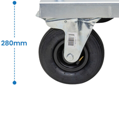 Transport Trolley with Tool Bin Flat-Free Castors-Hammerox Industrial
