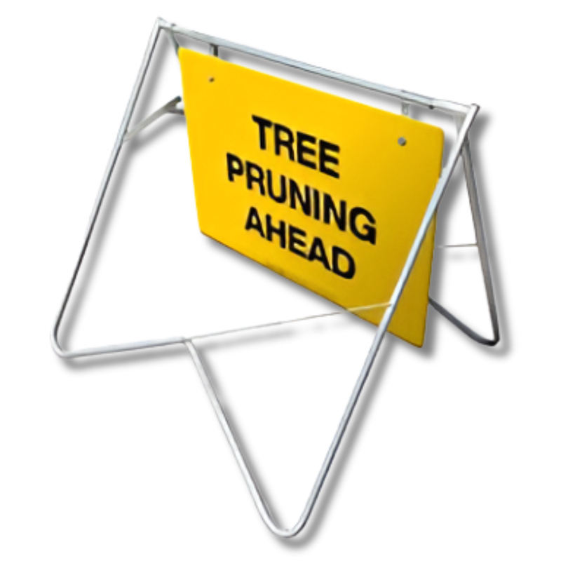 Tree Pruning Ahead Swing Stand & Sign