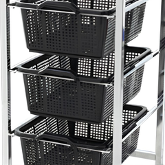 Triple Shelf Basket Trolley-Hammerox Industrial