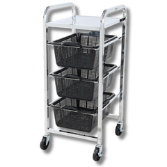 Triple Shelf Basket Trolley-Hammerox Industrial