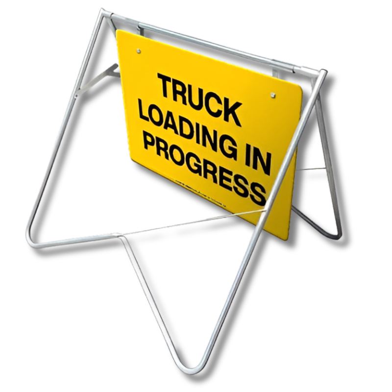 Truck Loading in Progress Swing Stand & Sign