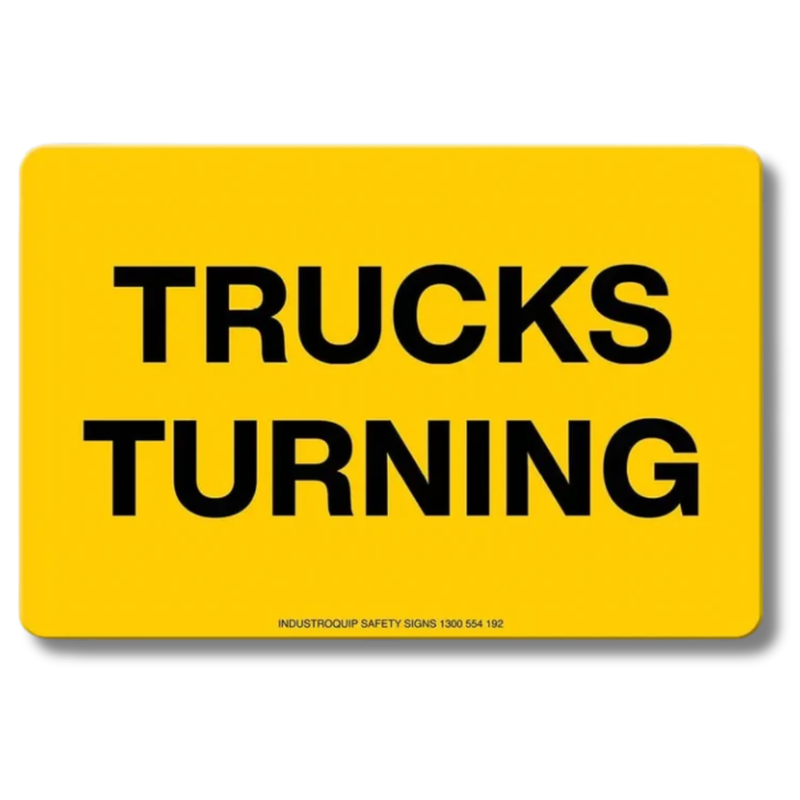 Trucks Turning Swing Stand Sign