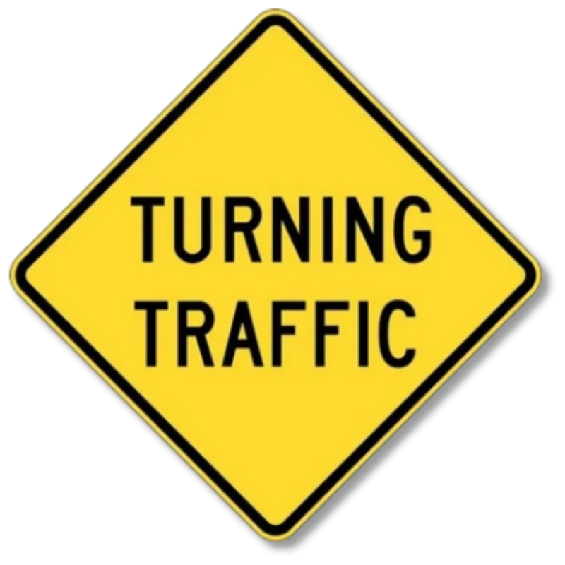 Turning Traffic Sign Class 1 Reflective 600 x 600mm