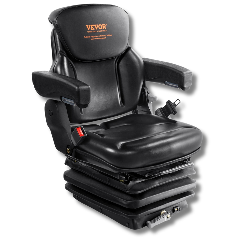 Universal Forklift Seat with Seatbelt & Armrests-Hammerox Industrial