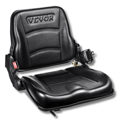 Universal Fold Down Forklift Seat Adjustable Back & Seatbelt
