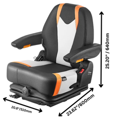 Universal Fold Down Forklift Seat with Suspension Adjustable Back