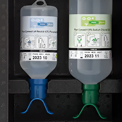 Wall Mounted Dust Proof Dual Eye Eyewash Station with Saline & pH Neutral Solution