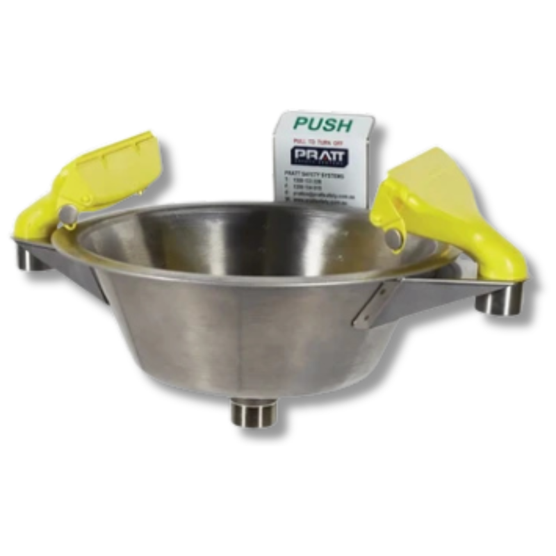 Wall Mounted Triple Nozzle Eye & Face Wash with Bowl No Foot Treadle - Pratt
