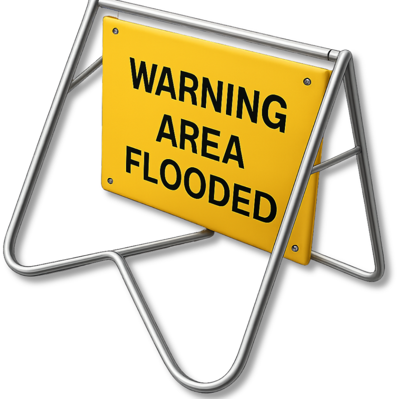 Warning Area Flooded Swing Stand & Sign