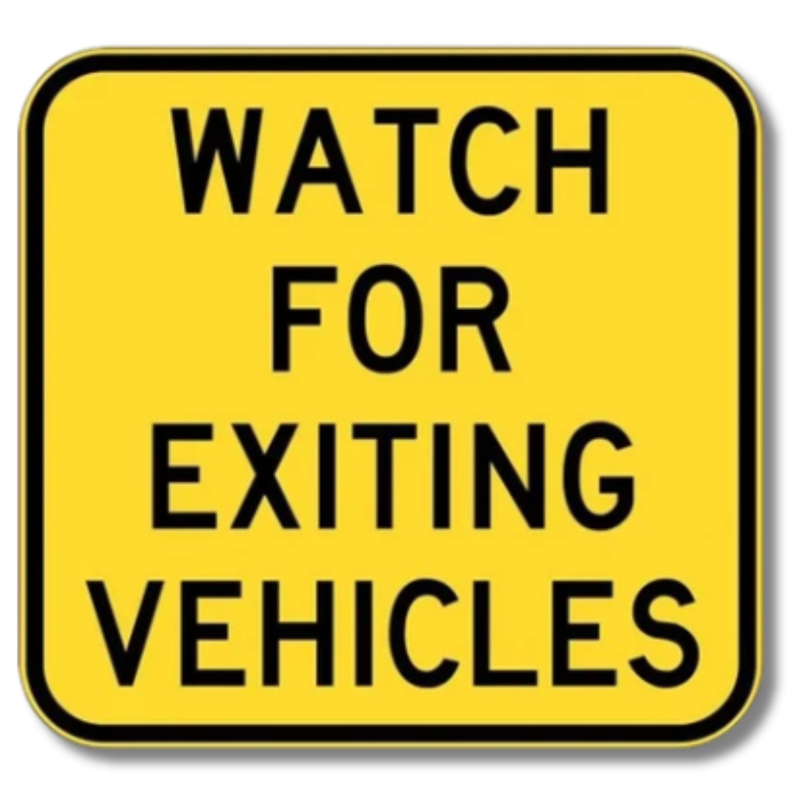 Watch for Exiting Vehicles Sign Class 1 Reflective 600 x 600mm