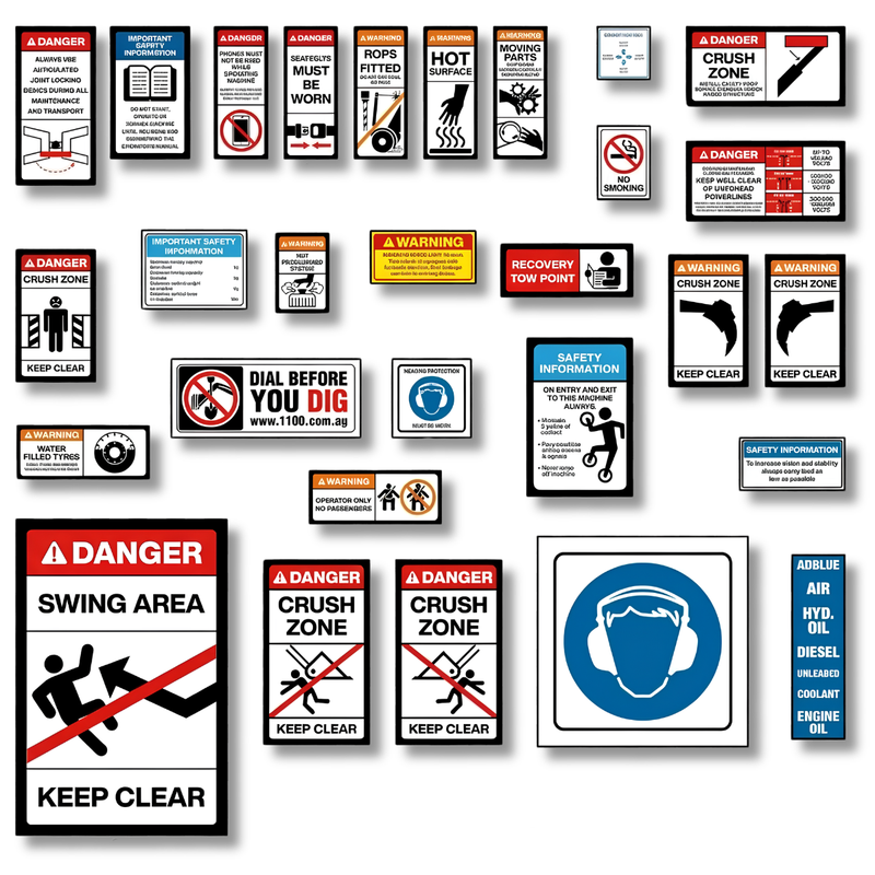 Wheeled Loader Safety Sticker Pack
