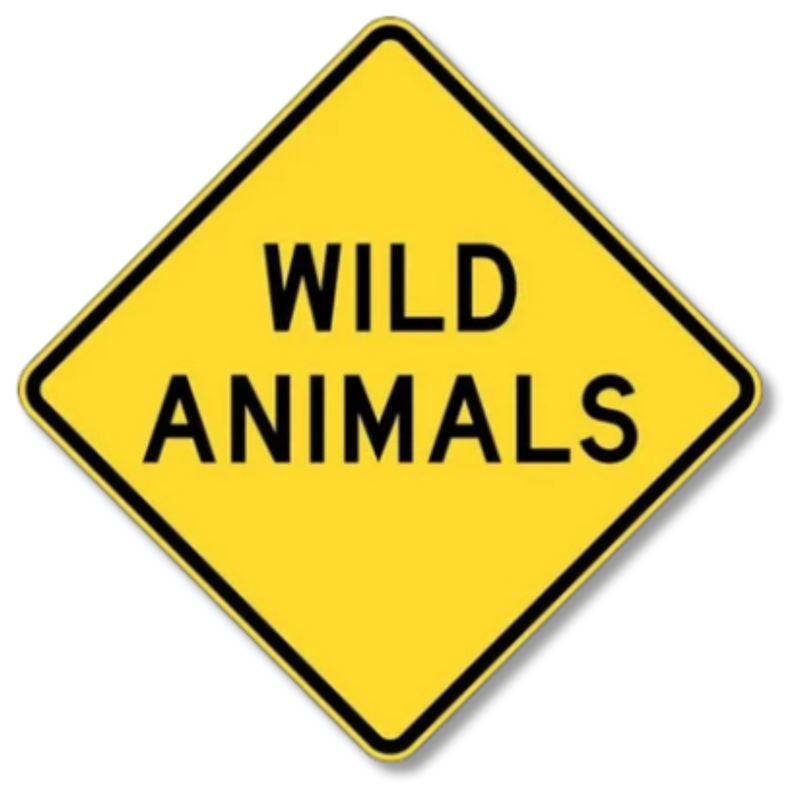 Wild Animals Sign Class 1 Reflective 600 x 600mm