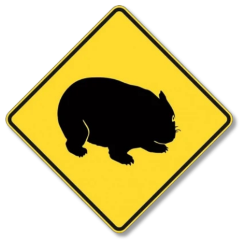 Wombat Sign Class 1 Reflective 600 x 600mm