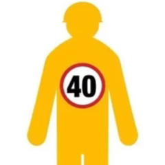 Yellow Corflute Worker Cutout 40km/h Speed Sign