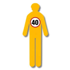 Yellow Corflute Worker Cutout 40km/h Speed Sign