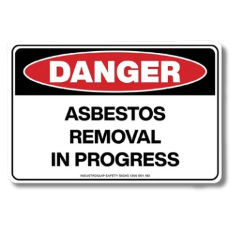 Danger Asbestos Removal in Progress Swing Stand Sign
